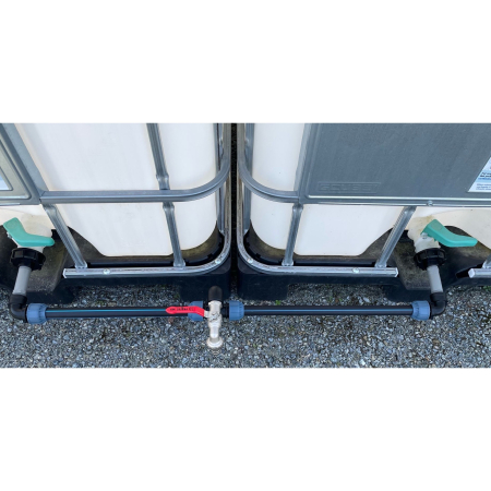 IBC 3/4" Verbindungsset für 2 Container NEBENEINANDER, ohne Schwanenhals