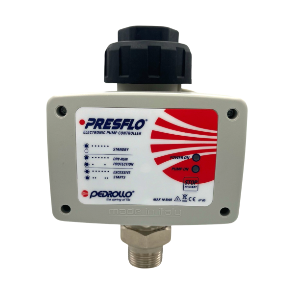 Pedrollo Presflo PF1215 elektronischer Strömungsschalter mit Trockenlaufschutz & Rückschlagventil