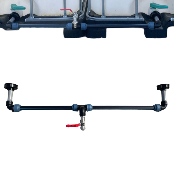IBC 3/4" Verbindungsset für 2 Container NEBENEINANDER, ohne Schwanenhals