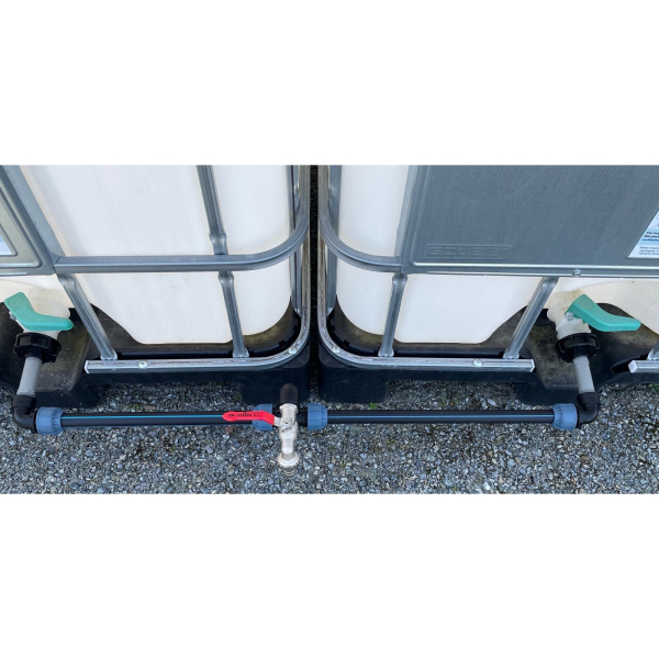 IBC 3/4" Verbindungsset für 2 Container NEBENEINANDER, ohne Schwanenhals