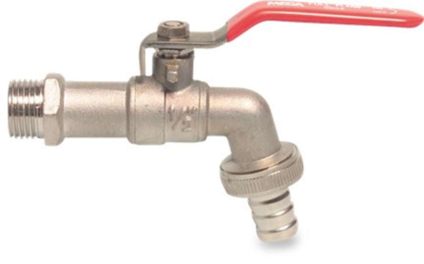 Messing Auslaufkugelhahn mit Schlauchverschraubung